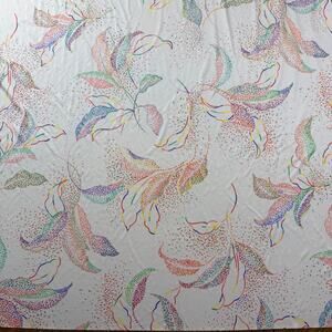 Vintage stretch rainbow pointillism floral fabric yardage